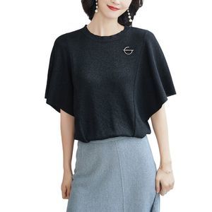 Zakki Black Knit Cape Sleeve Top Size S